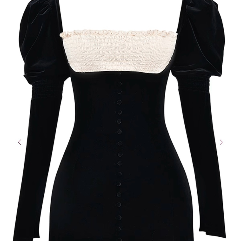 House of CB Black and Cream Long Sleeve Dress - Picture 5 of 5